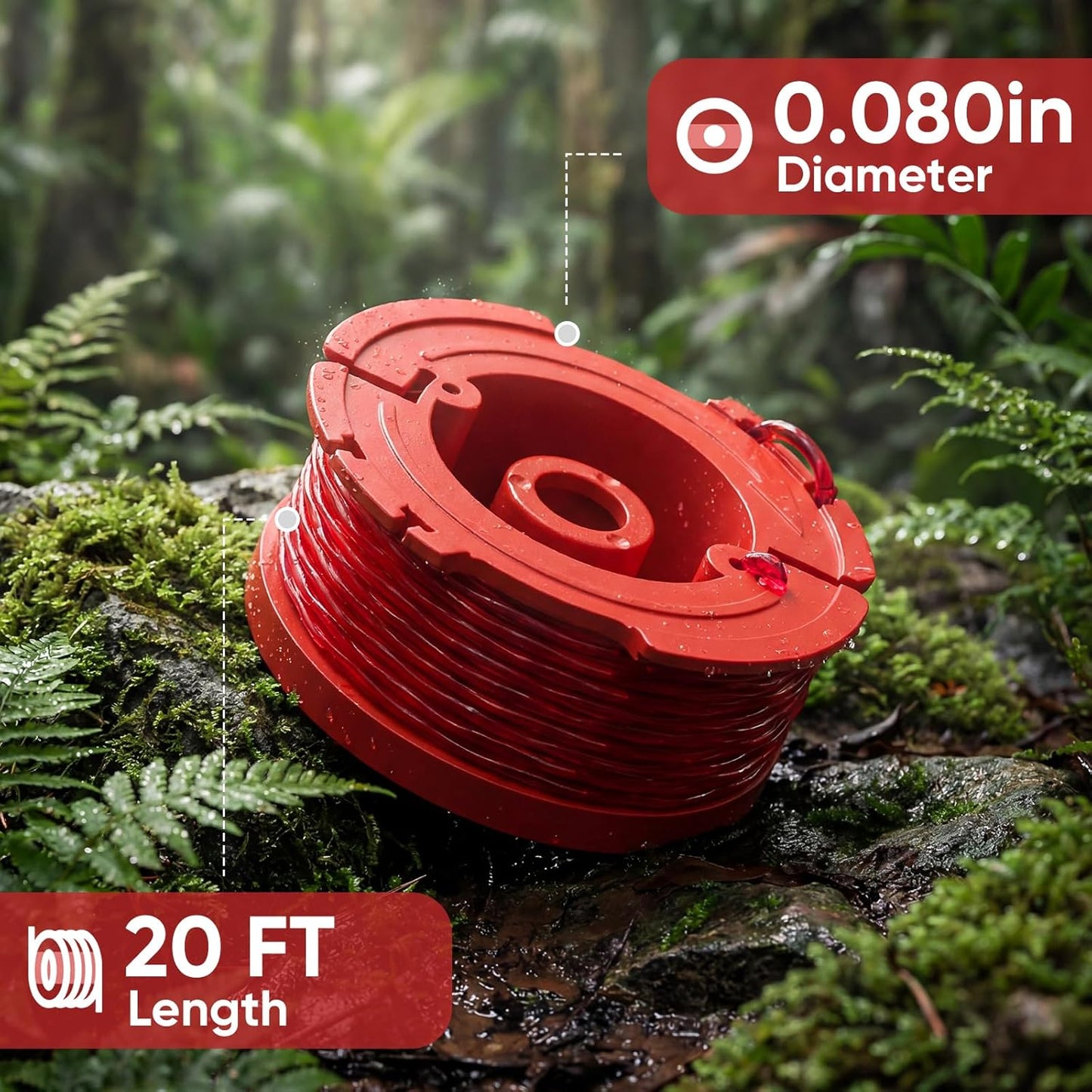 4 Pack CMZST0803 CMZST080 Weed Eater String Compatible with Craftsman Weed Wacker, 0.080" 20Ft String Trimmer Line, Auto Feed Weed String Line Fit for Craftsman CMCST910 Series