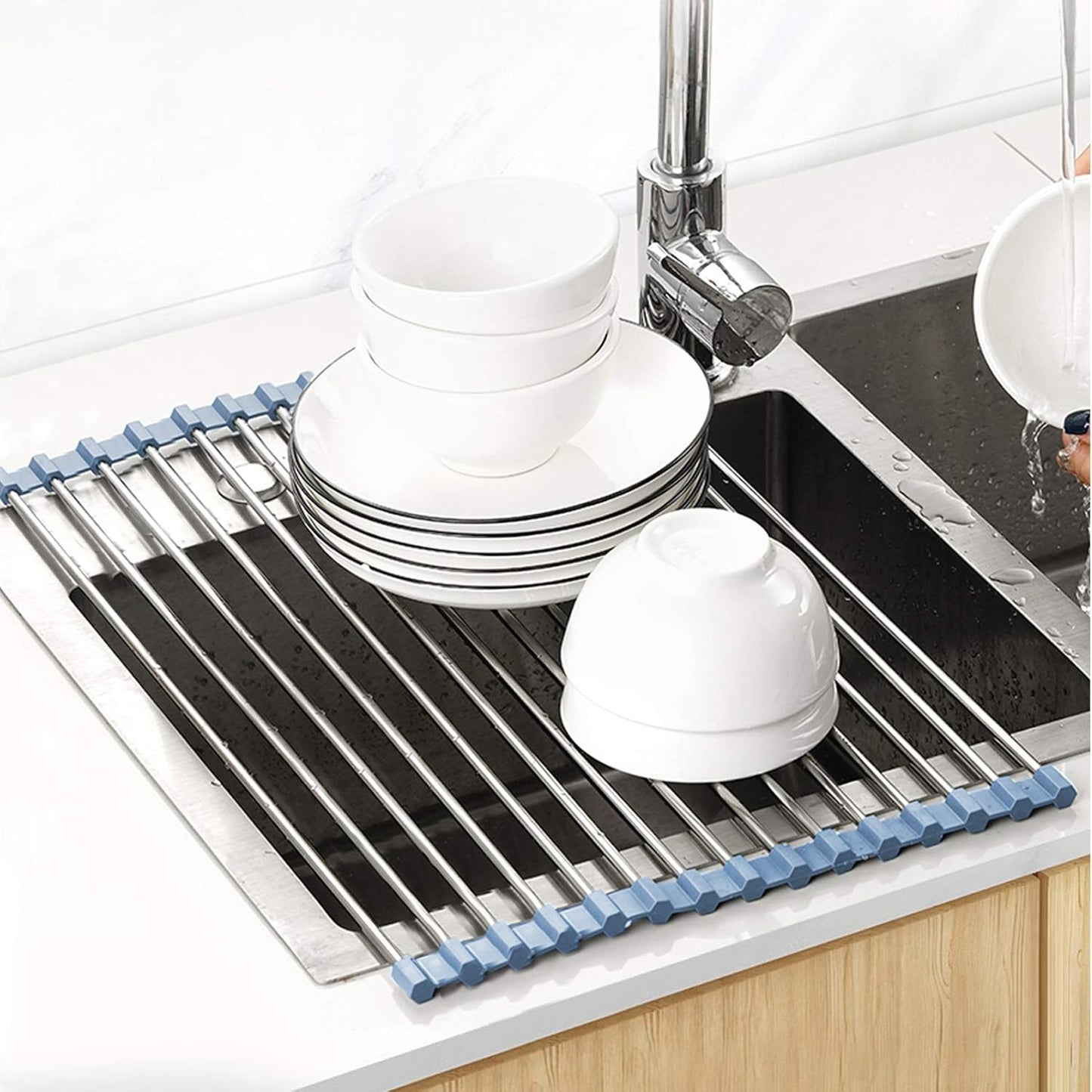 Over The Sink Dish Drying Rack，Foldable Dish Drainer, Gray + Craft Hole Punch, Kids Hole Punch, Earring Punch Card Tool, Handheld Hole Puncher.