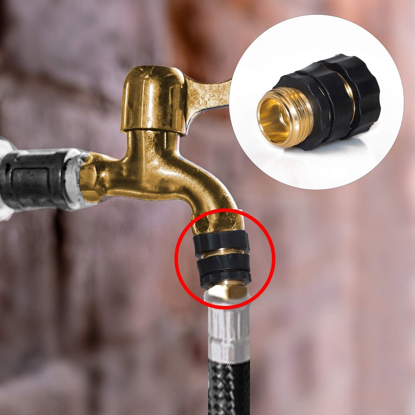 Garden Hose Quick Connector, 3/4 Inch Male and Female Garden Hose Fitting Quick Connector, 6 Set