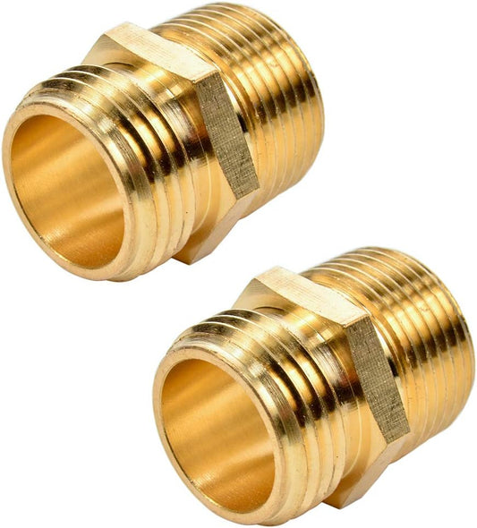 3/4" GHT to 3/4" NPT Male Connector, Brass Garden Hose Fitting