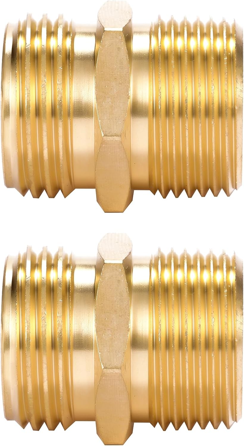 3/4" GHT to 3/4" NPT Male Connector, Brass Garden Hose Fitting