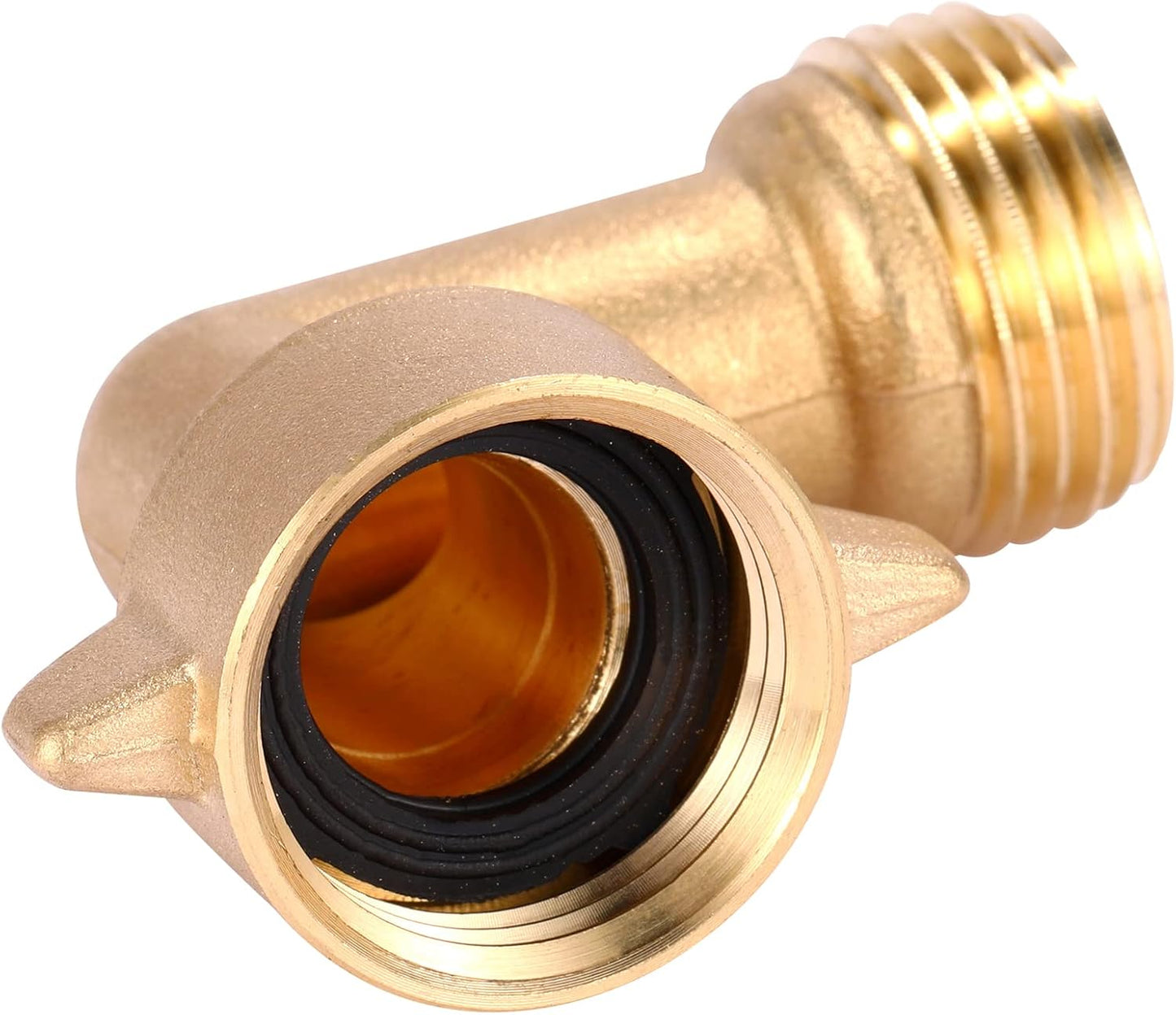 Garden Hose Elbow Connector 90 Degree, 3/4" Heavy Duty Brass Adapter