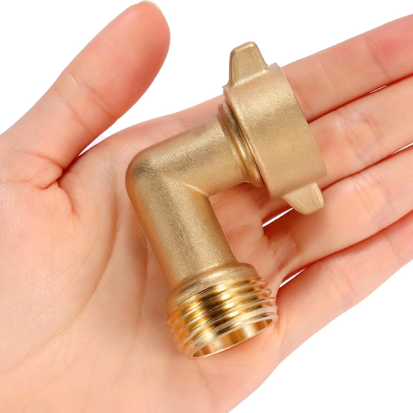 Garden Hose Elbow Connector 90 Degree, 3/4" Heavy Duty Brass Adapter