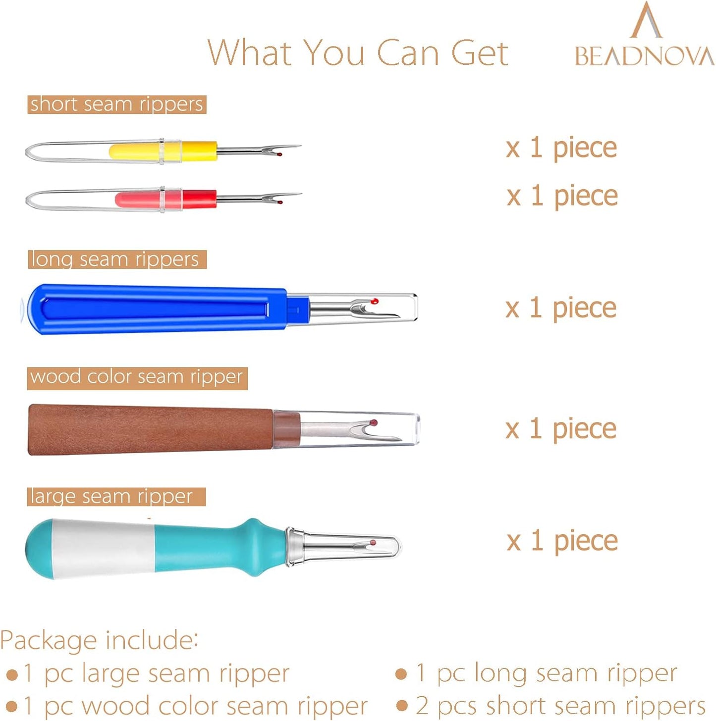 Seam Ripper 5pcs Plastic Thread Cutter Stitch Remover Large Thread Remover Stitch Eraser Tag Ripper for Clothes Crafting Embroidery (4 Styles)