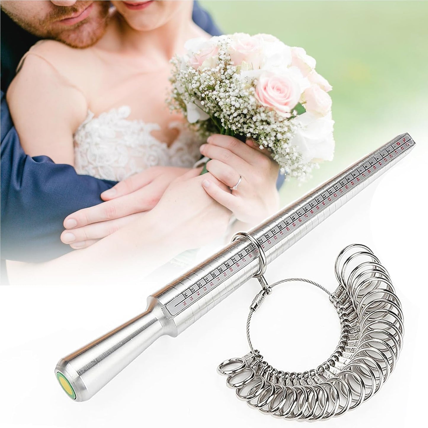Ring Sizer Tool Including Ring Mandrel & Ring Sizer Guage, 4 Sizes Ring