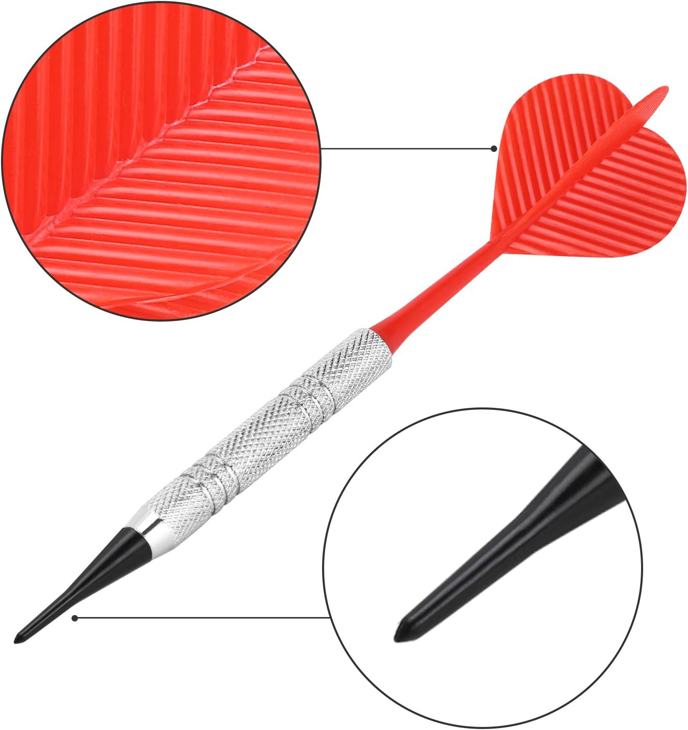 Soft Tip Darts, Bar Dart, Plastic Tip Darts Set, Attach Extra 100 Black