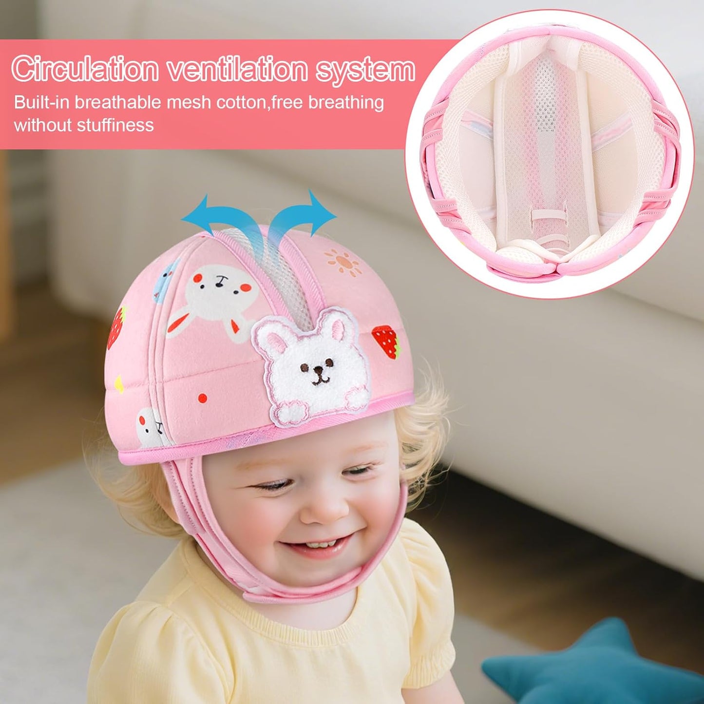 Baby Head Protector, Cute Baby Safety Helmet for Crawling Walking