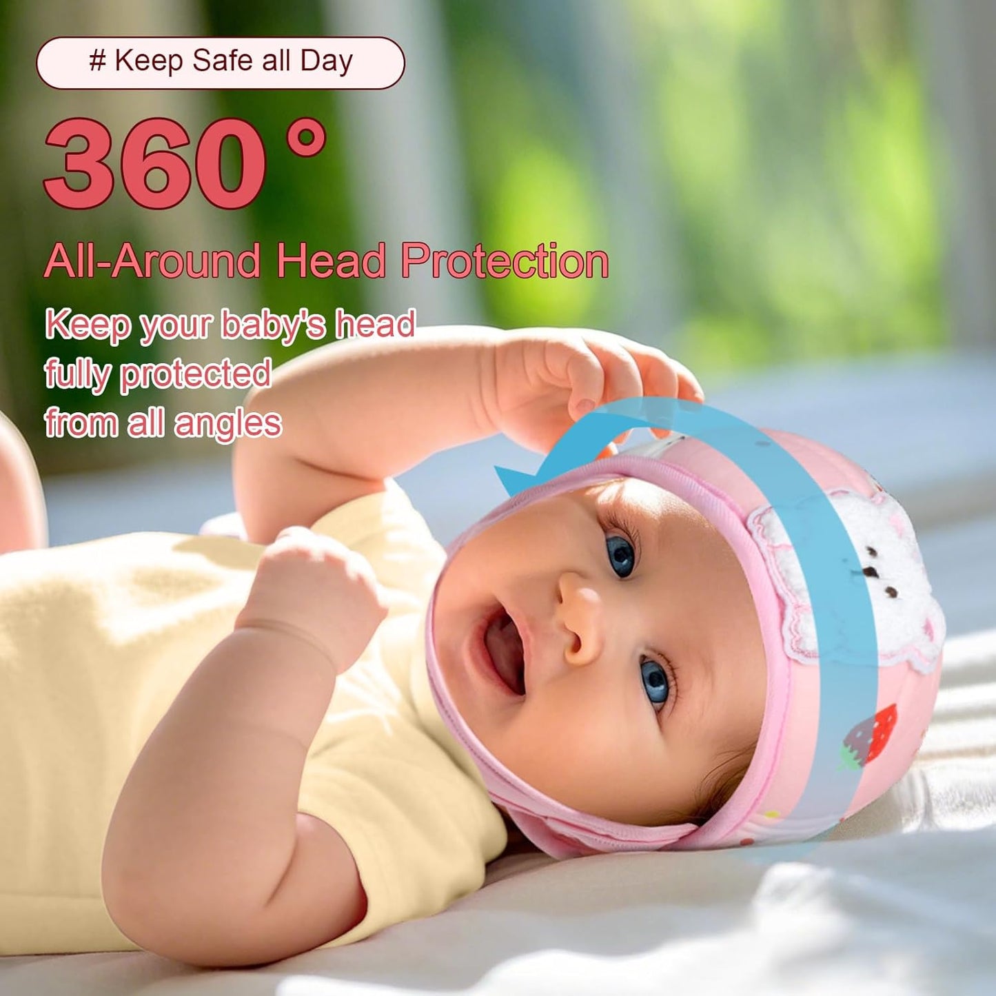 Baby Head Protector, Cute Baby Safety Helmet for Crawling Walking