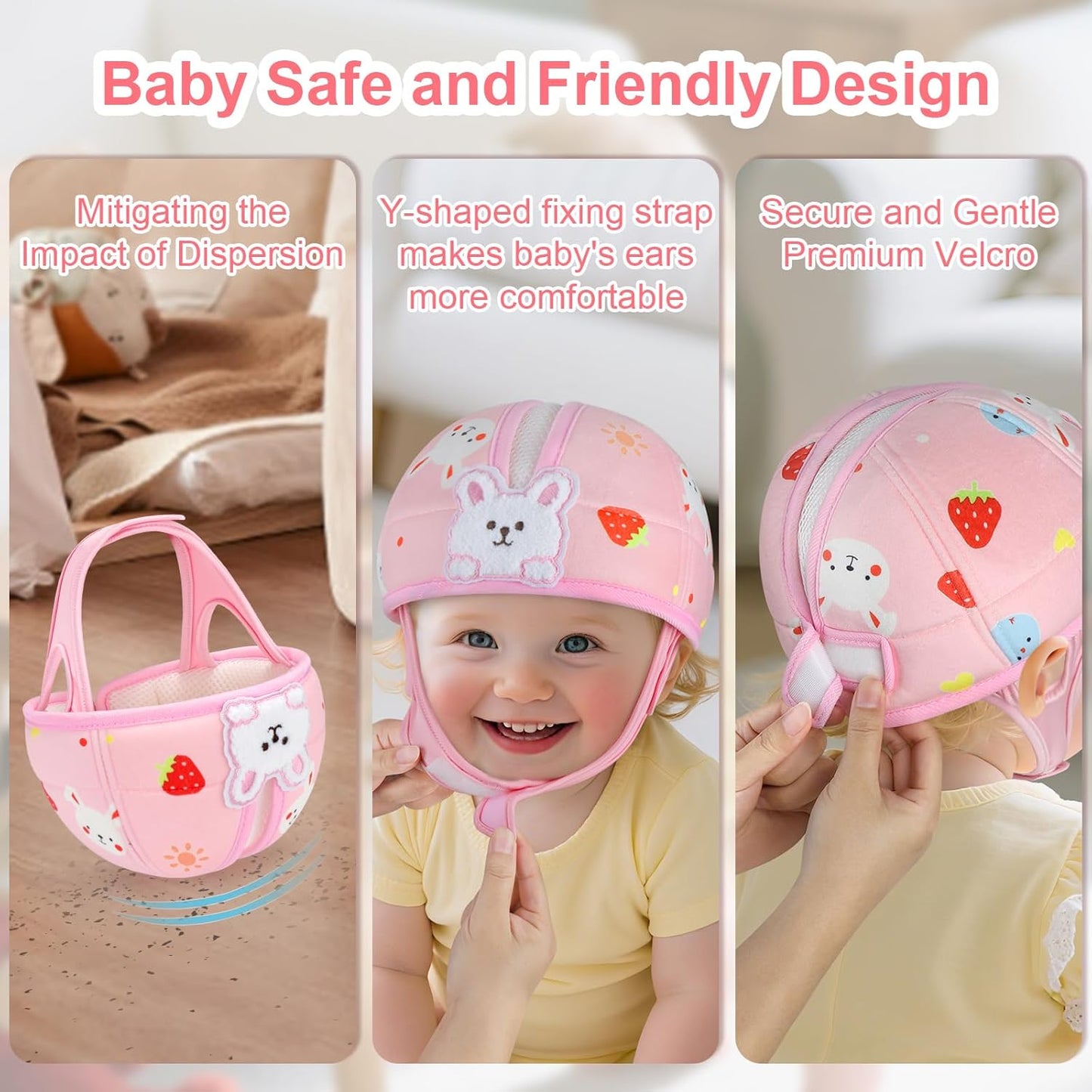Baby Head Protector, Cute Baby Safety Helmet for Crawling Walking