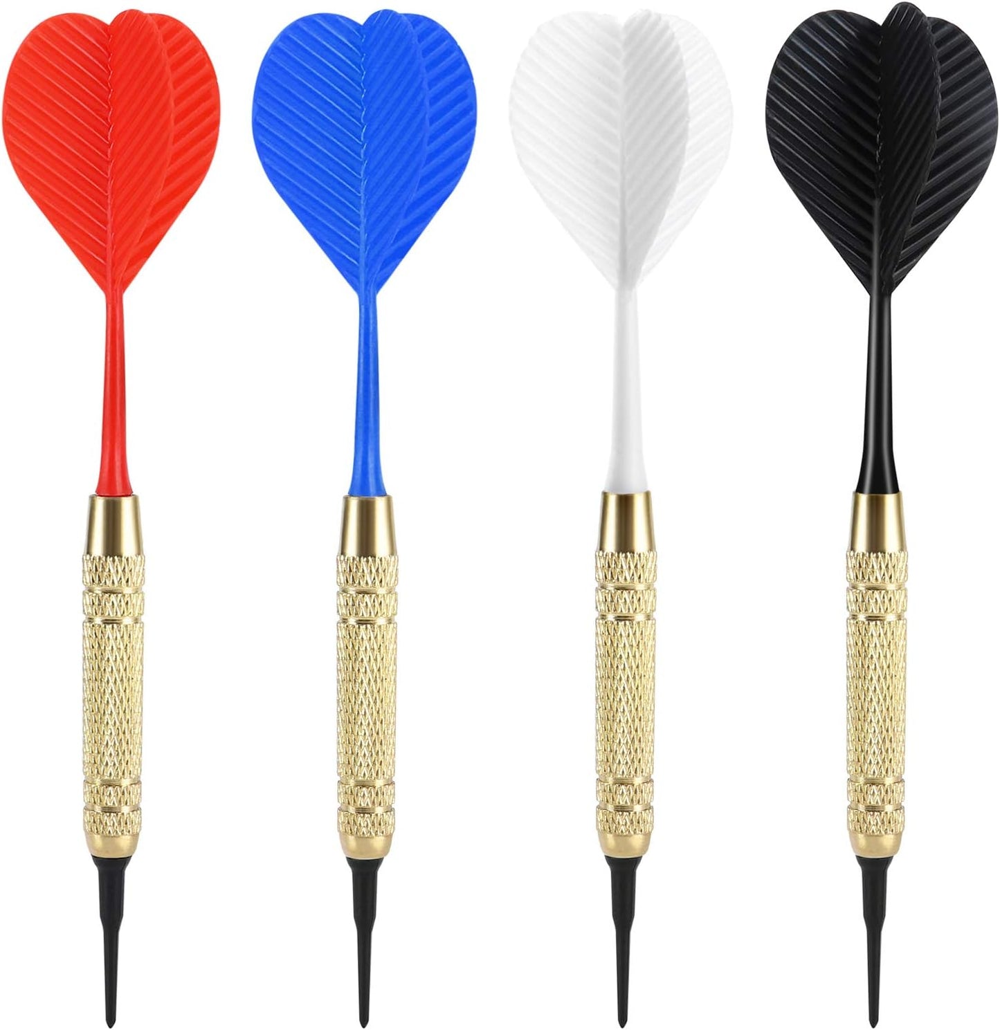 12 Pcs Soft Tip Darts, 18g Plastic Tip Darts Set, Attach Extra 100 Black 2BA Replacement Tips, Soft Tip Darts for Electronic/Plastic Dartboard