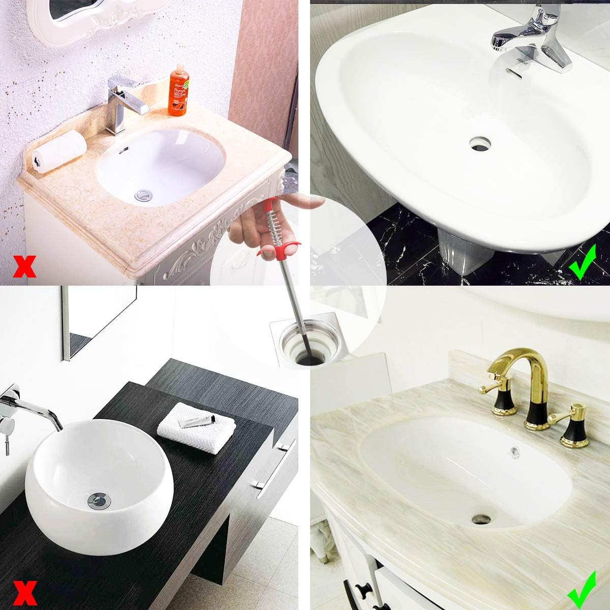 Plumbing Grabber Sink Grabber Flexible Claw Pickup Tool for Litter Pick, Drains, Home Sink, Toilet & Clean Dryer Vents (24inch)