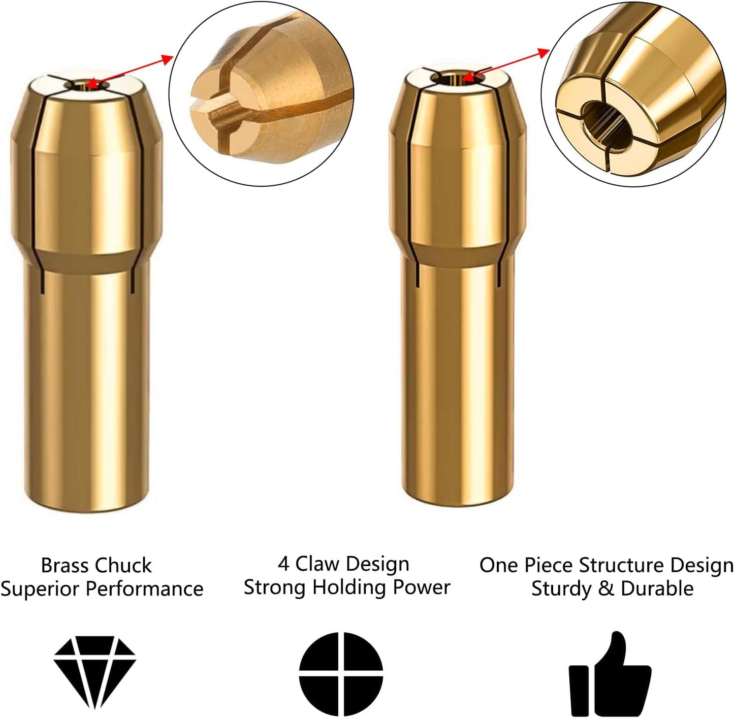 Drill Chuck Collet Set for Dremel with 4485 Brass Collet Set 4486 Keyless