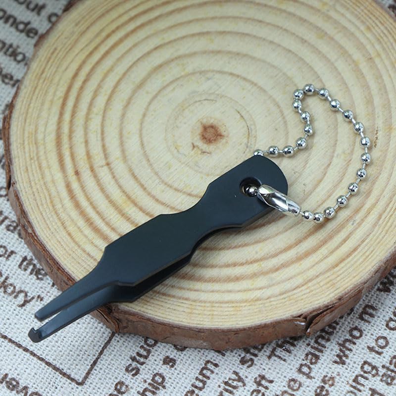 2 Pcs Split Ring Pliers Black & Silver Stainless Steel Fishing Pliers for Rigging and Bait with Keychain