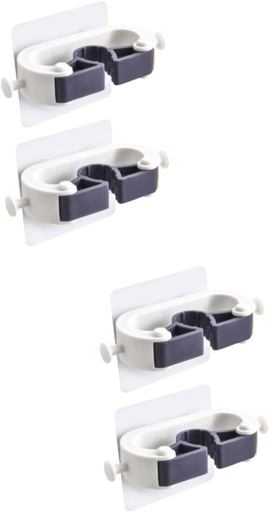 Adhesive Wall Hooks Set of 4 No Drill Hanging System for Kitchen and Garage