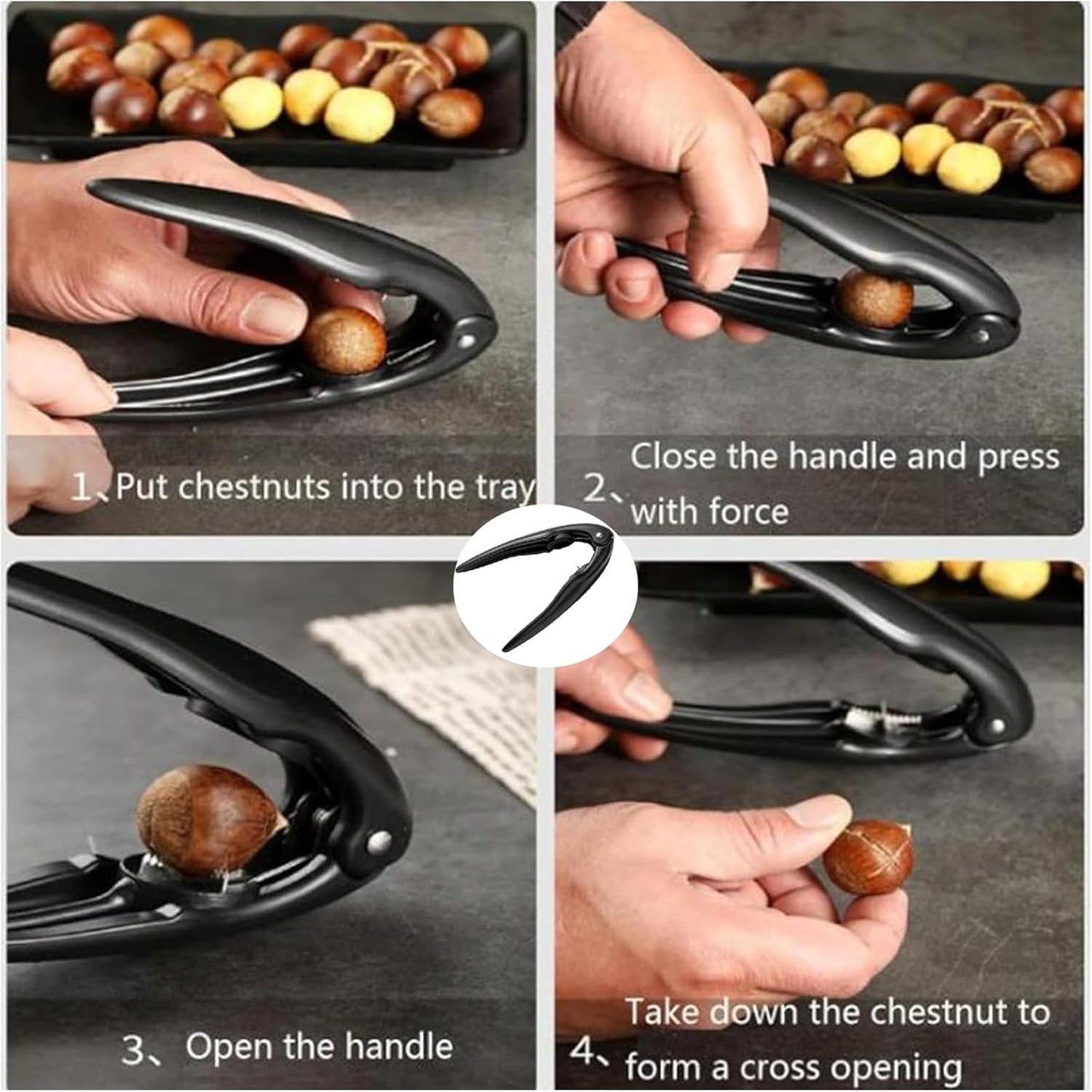 Green Chestnut Peeler Stainless Steel Tool Easy Efficient Quick Hulling Without Damage