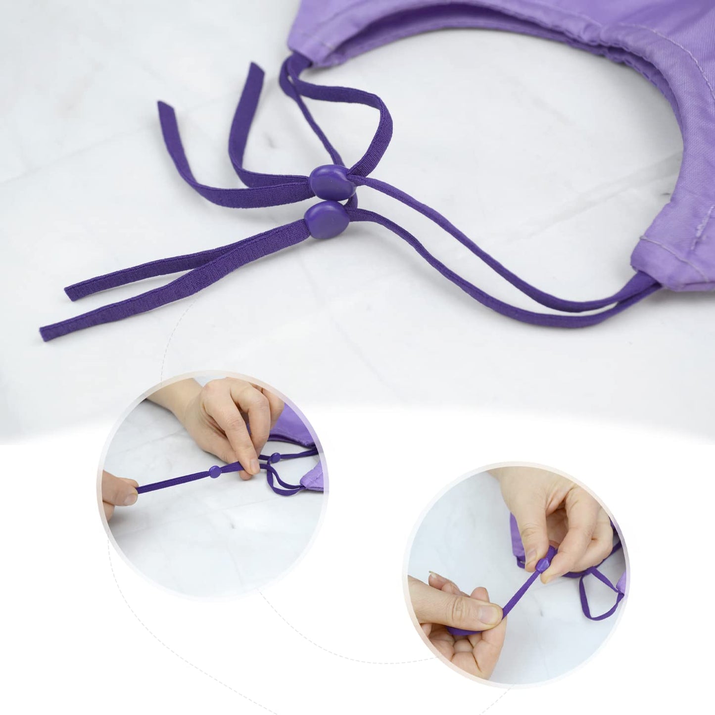 2 Pack Purple Waterproof Cat Shower Caps - Pet Ear Protection Covers for Bathing Rain - Water and Moisture Resistant Cat Ear Caps
