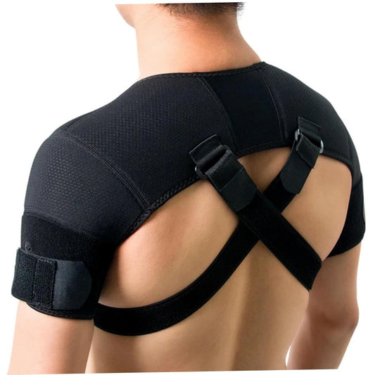 Adjustable Shoulder Support Brace - Black - Breathable Protective