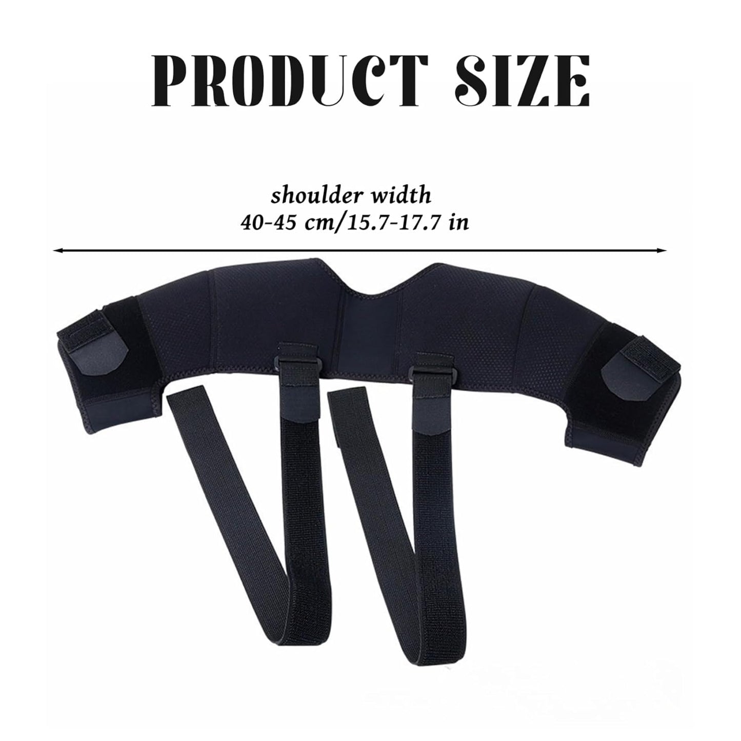 Adjustable Shoulder Support Brace - Black - Breathable Protective Shoulder Sleeve for Sleeping, Sports & Daily Use