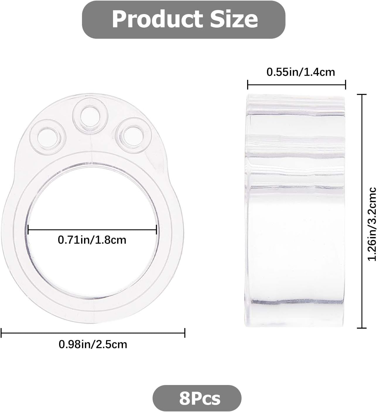 8 Pack Door Stoppers Indoor Wall Protectors Transparent Door Stop Guards
