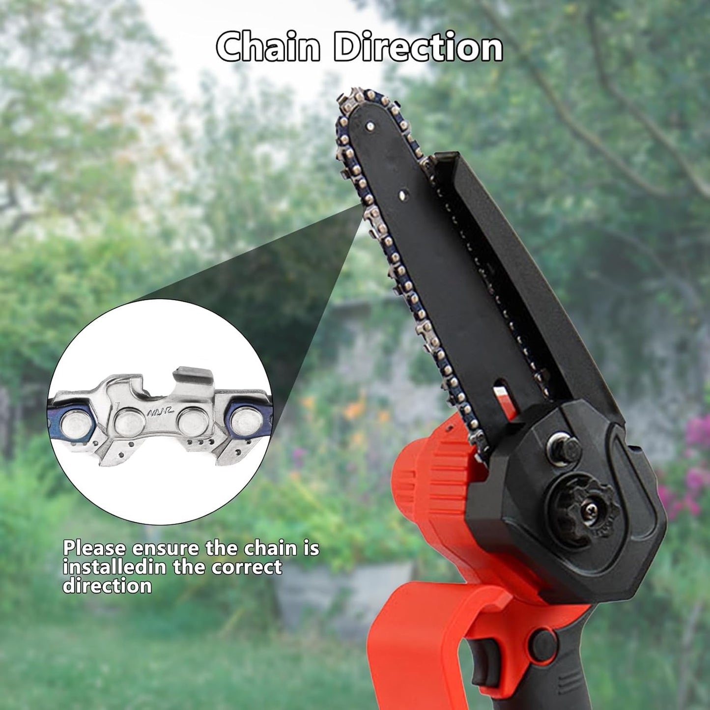 6 Inch Mini Chainsaw Chain Replacement 4 PCS Chains for 6 Inch Bar-043" Gauge, 1/4" LP Pitch,Fits Seesii And All Brands Mini Chainsaw Battery Powered Chainsaw and Hand Held Chain Saw(37 Drive Links)