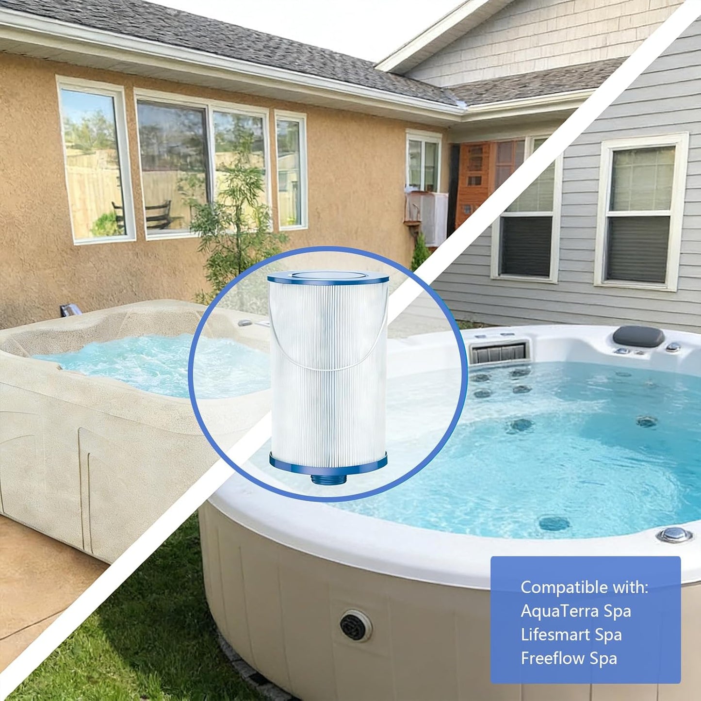 303279 Lifesmart Hot Tub Filter: Compatible with AquaTerra Spa Filter Replaces,