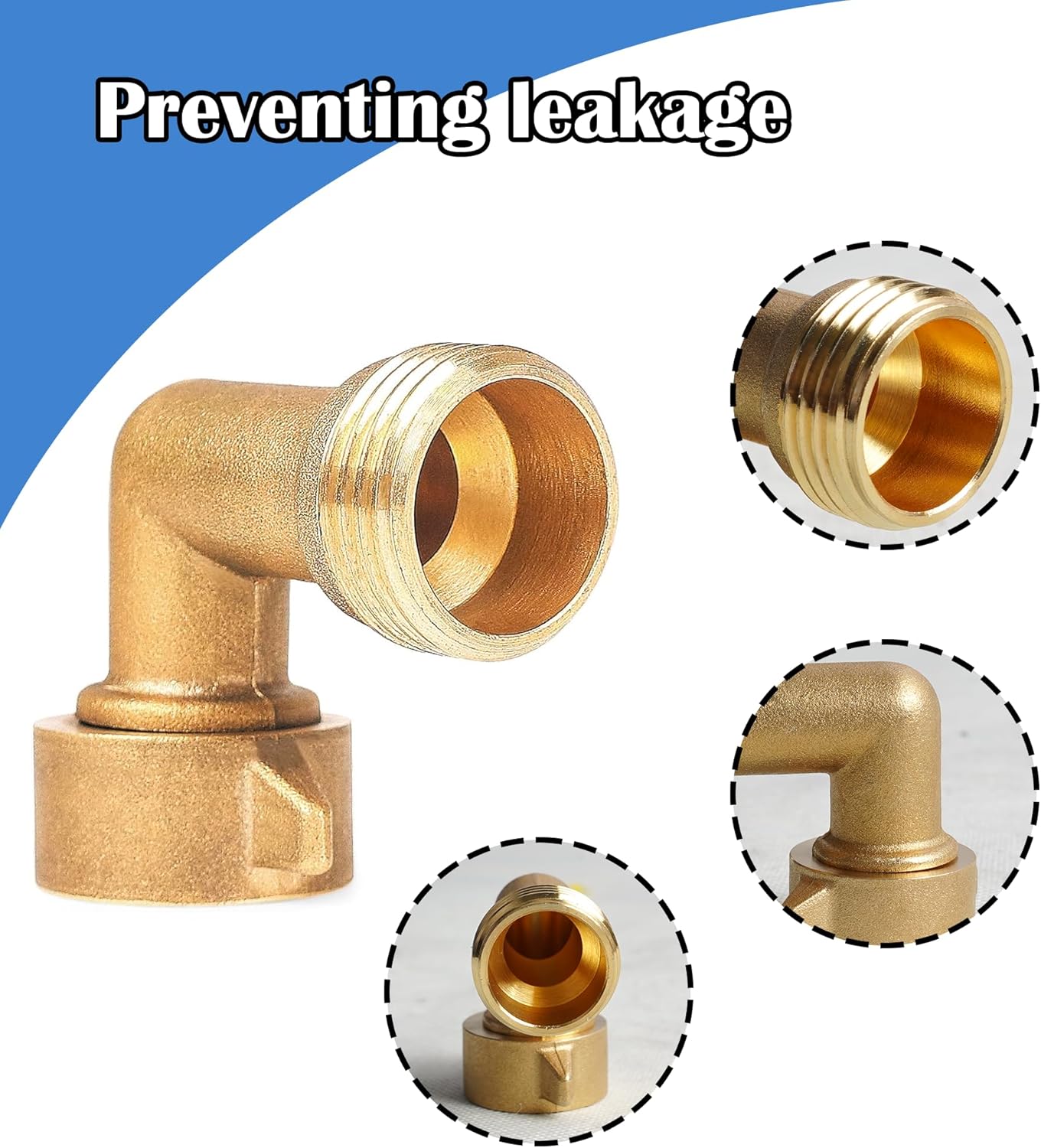 90 Degree Hose Elbow Connectors + 4" Adjustable Twist Hose Nozzle