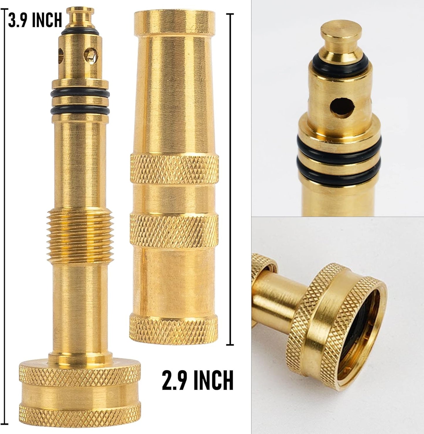 90 Degree Hose Elbow Connectors + 4" Adjustable Twist Hose Nozzle