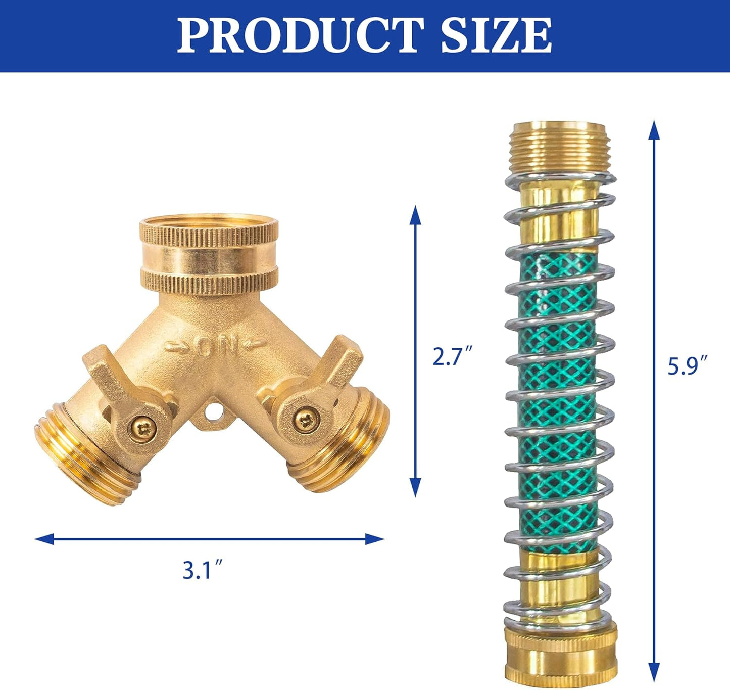 4" Twist Hose Nozzle + 2 Way Hose Splitter with Hose Extension