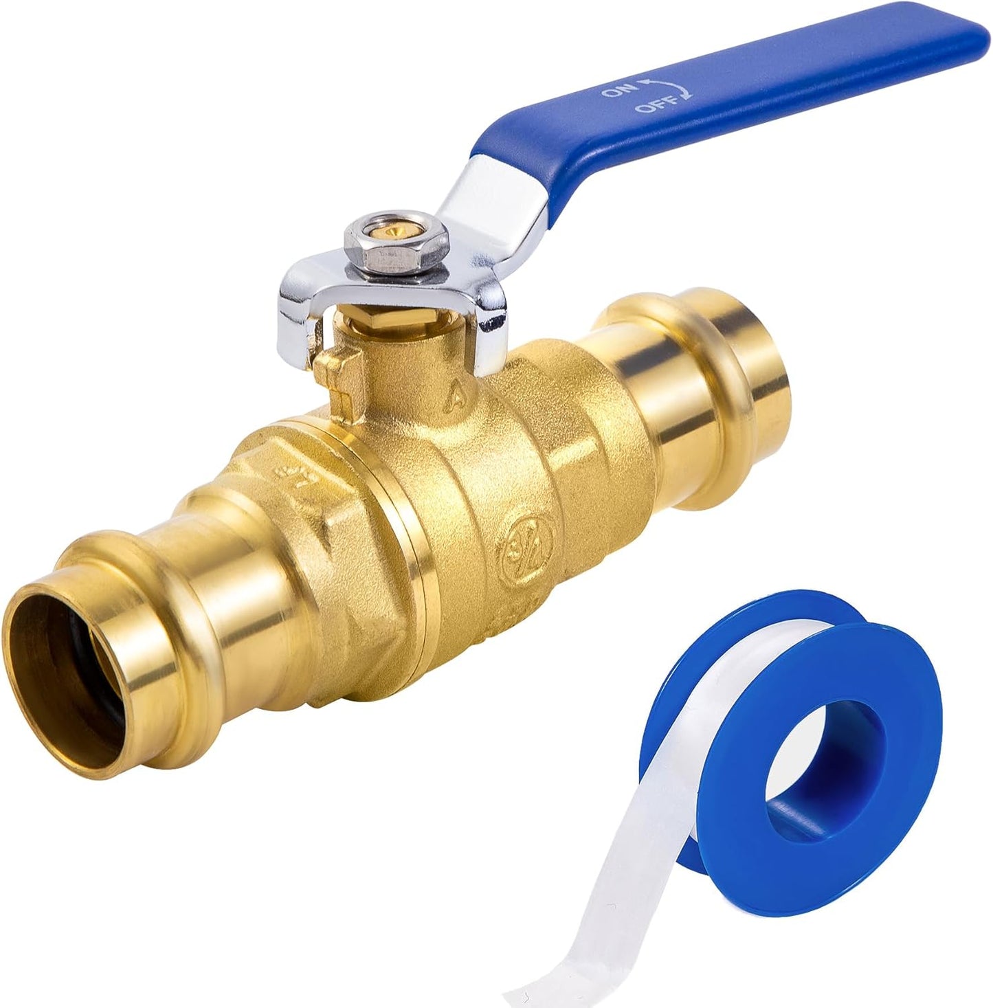 3/4 in Lead-Free Press Ball Valve,Press into 3/4"Copper Tubing Connection