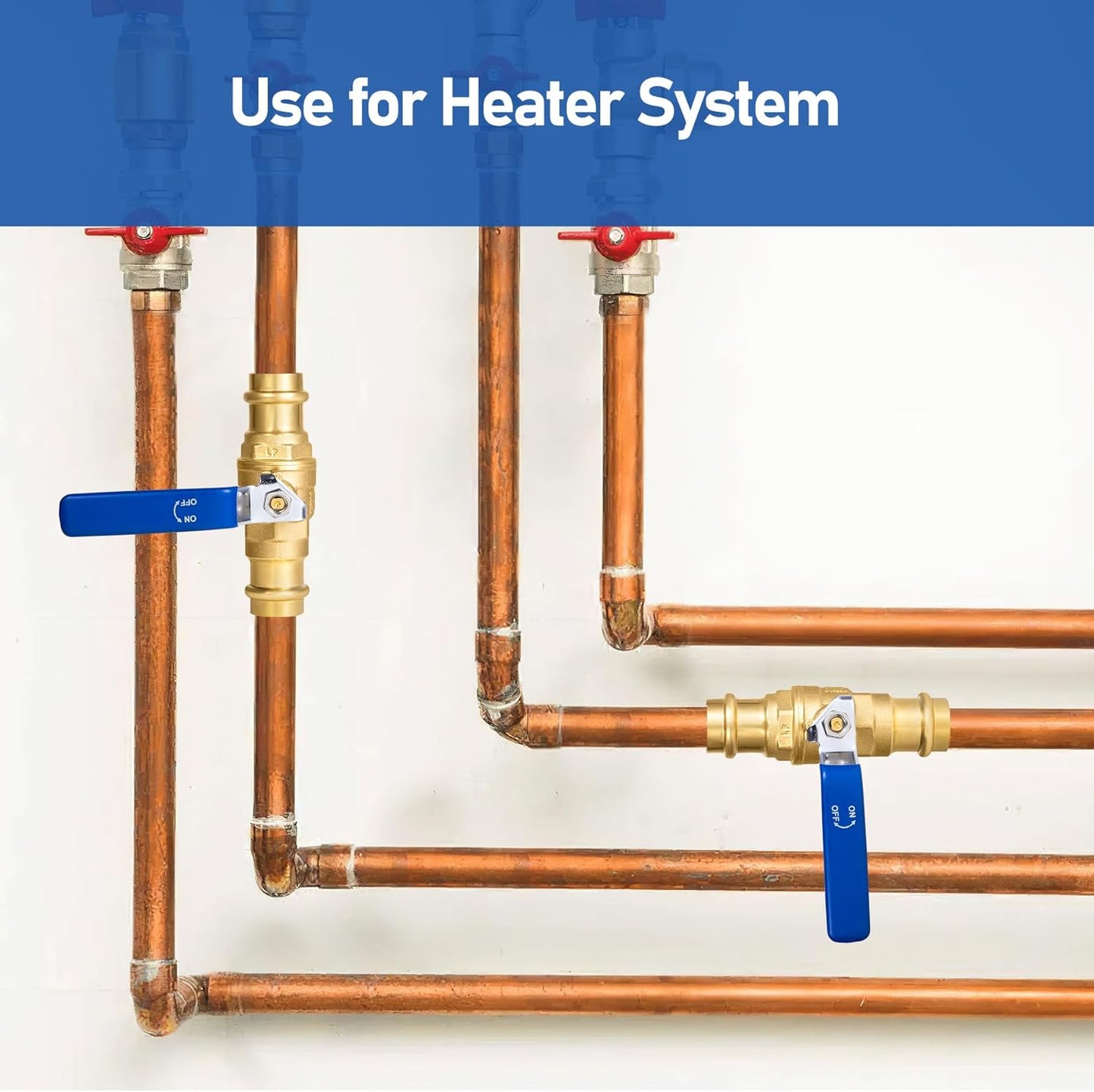 3/4 in Lead-Free Press Ball Valve,Press into 3/4"Copper Tubing Connection