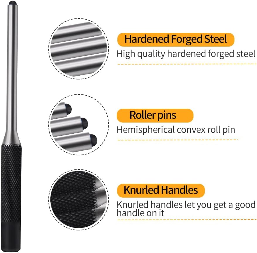 Pin Punch Set, 14pcs Removing Repair Tools, including Universal Block, Pin Punches and Hammer
