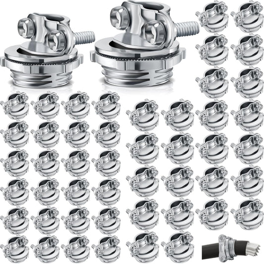 50 Pcs 3/4 Inch 1/2 Inch Cable Connectors, Cable Connectors Conduit Clamp