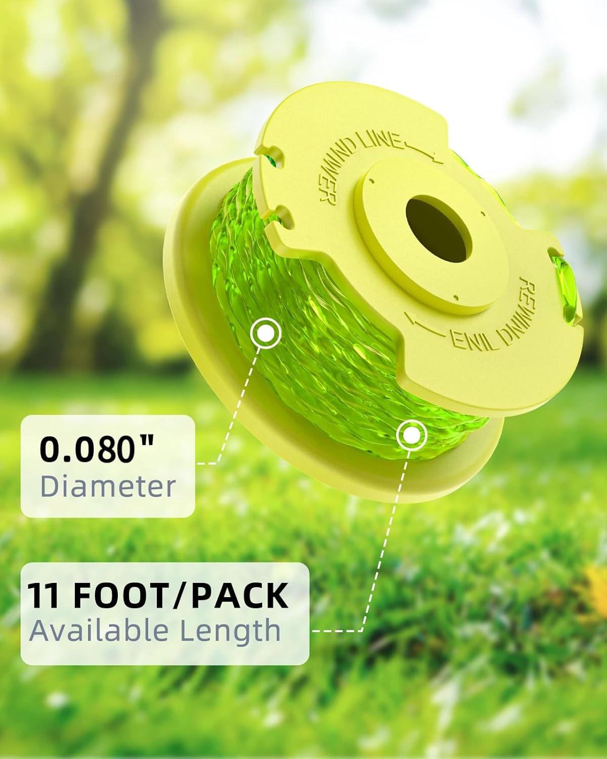 4 PCS Weed Wacker String and 4 Pack AC14HCA Replacement Spool Cap Compatible with Ryobi One Plus+ AC80RL3