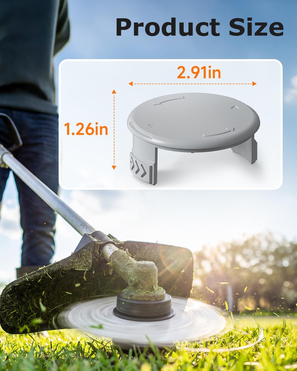 4 PCS Weed Wacker String and 4 Pack AC14HCA Replacement Spool Cap Compatible with Ryobi One Plus+ AC80RL3
