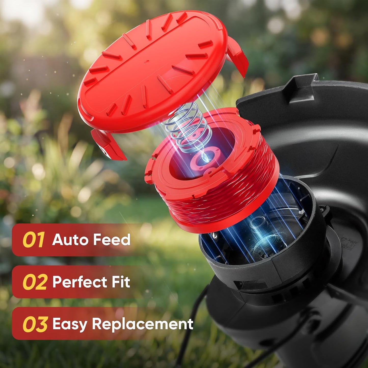 8 Pack CMZST0803 CMZST080 Weed Eater String and 4 Pcak CMZST120SC String Trimmer Spool Cap Compatible with Craftsman Weed Wacker