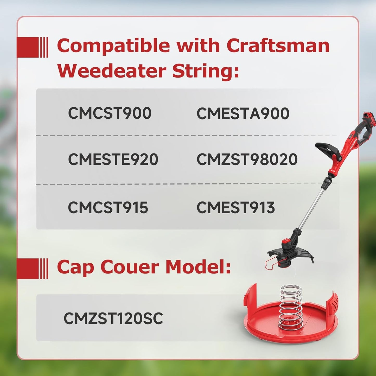 13 Pack CMZST0653 Weed Eater String and 4 Pack CMZST120SC String Trimmer Spool Compatible with Craftsman Weed Wacker