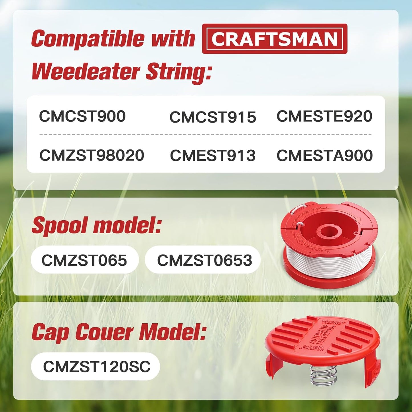 CMZST0653 Weed Eater String Compatible with Craftsman Weed Wacker