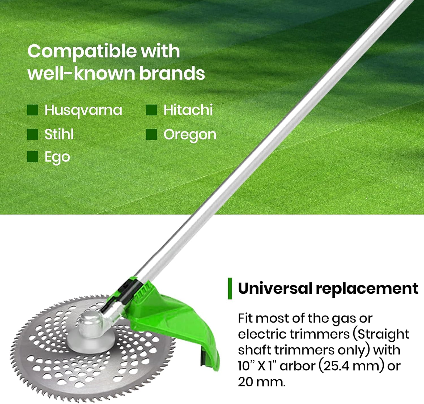 (2-Set) 10" x 80T Carbide Tip Brush Blades – for Cutter, Trimmer, Weed Eater | Made from Premium Stainless Steel That Lasts Long | Cuts Like Butter