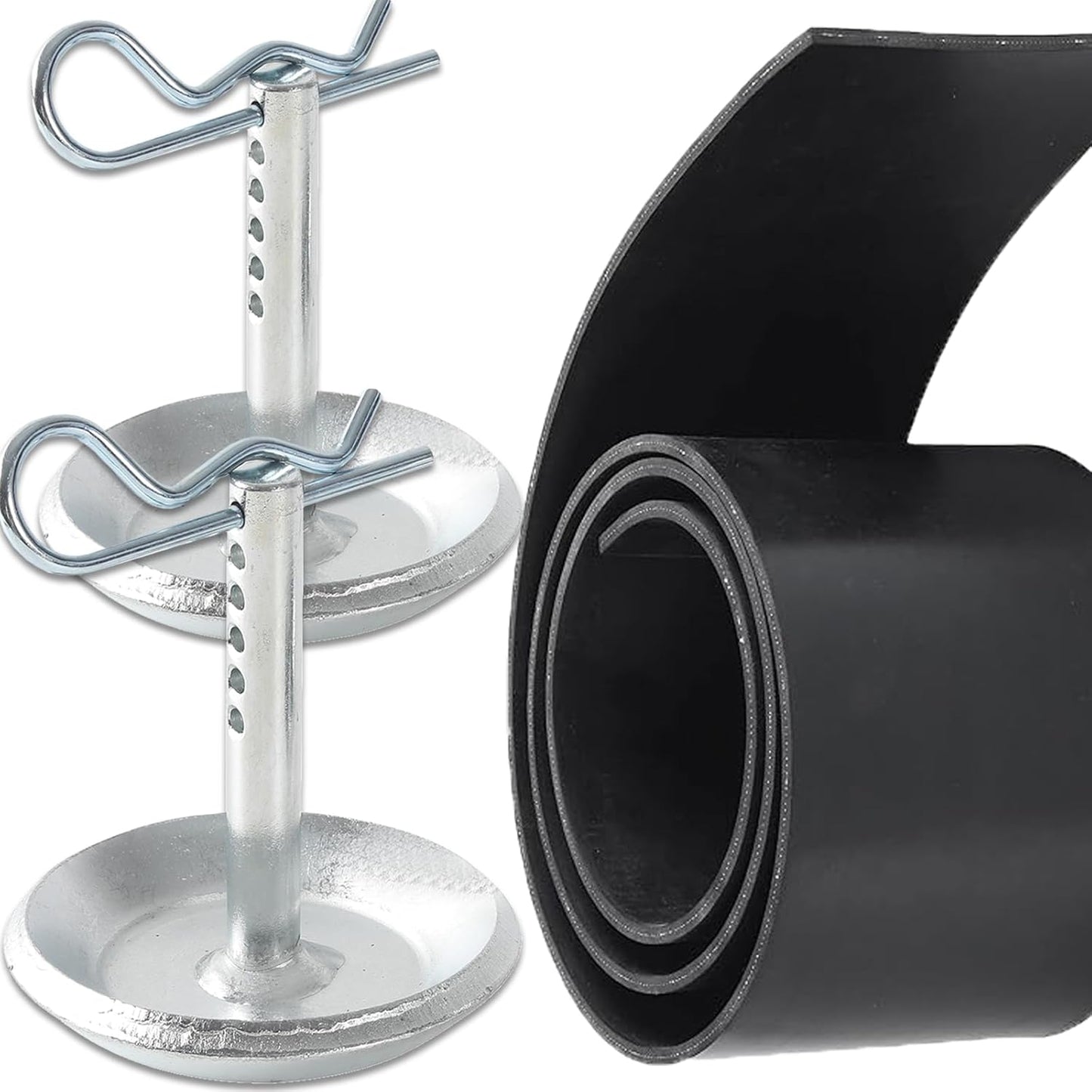 Replacement Polaris Snow Plow Skid Shoes and Universal Rubber Flap