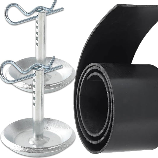 Replacement Polaris Snow Plow Skid Shoes and Universal Rubber Flap