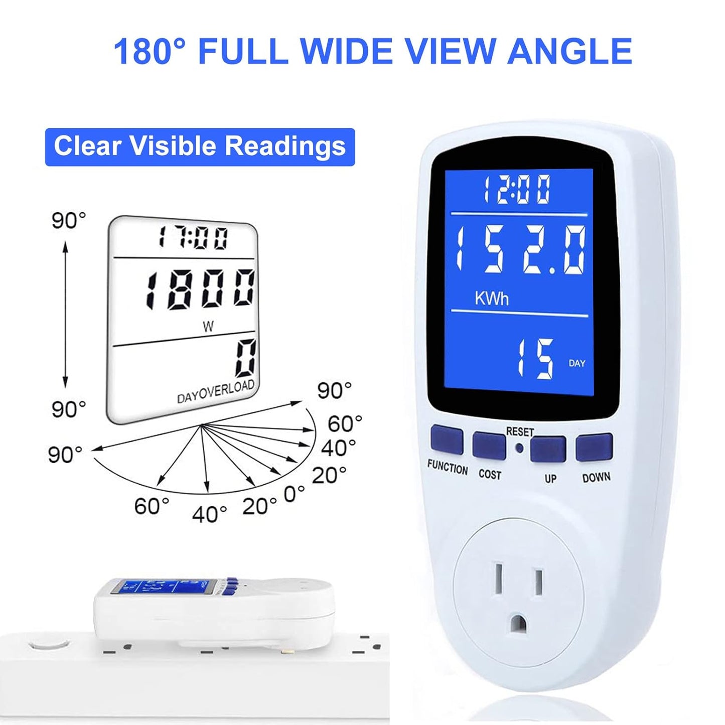 Upgraded Watt Power Meter Plug Home Electrical Usage Monitor Consumption + 6 Pack Magnetic Staple Remover Tools, Professional Stapler Removers