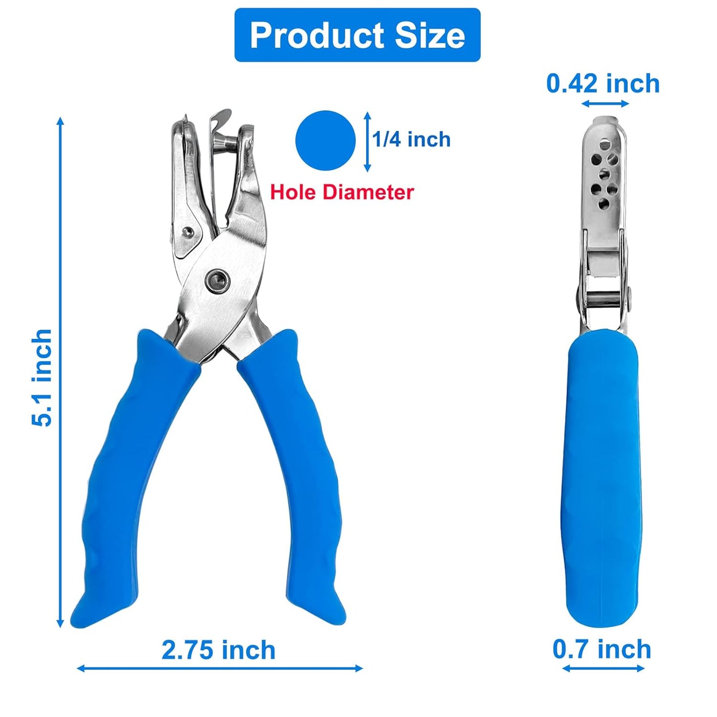 Single Hole Punch 1/4” Hole Puncher for Crafts, One Hole Paper Punch + Garden Shovel Trowel Garden Tool with Measurement Mark