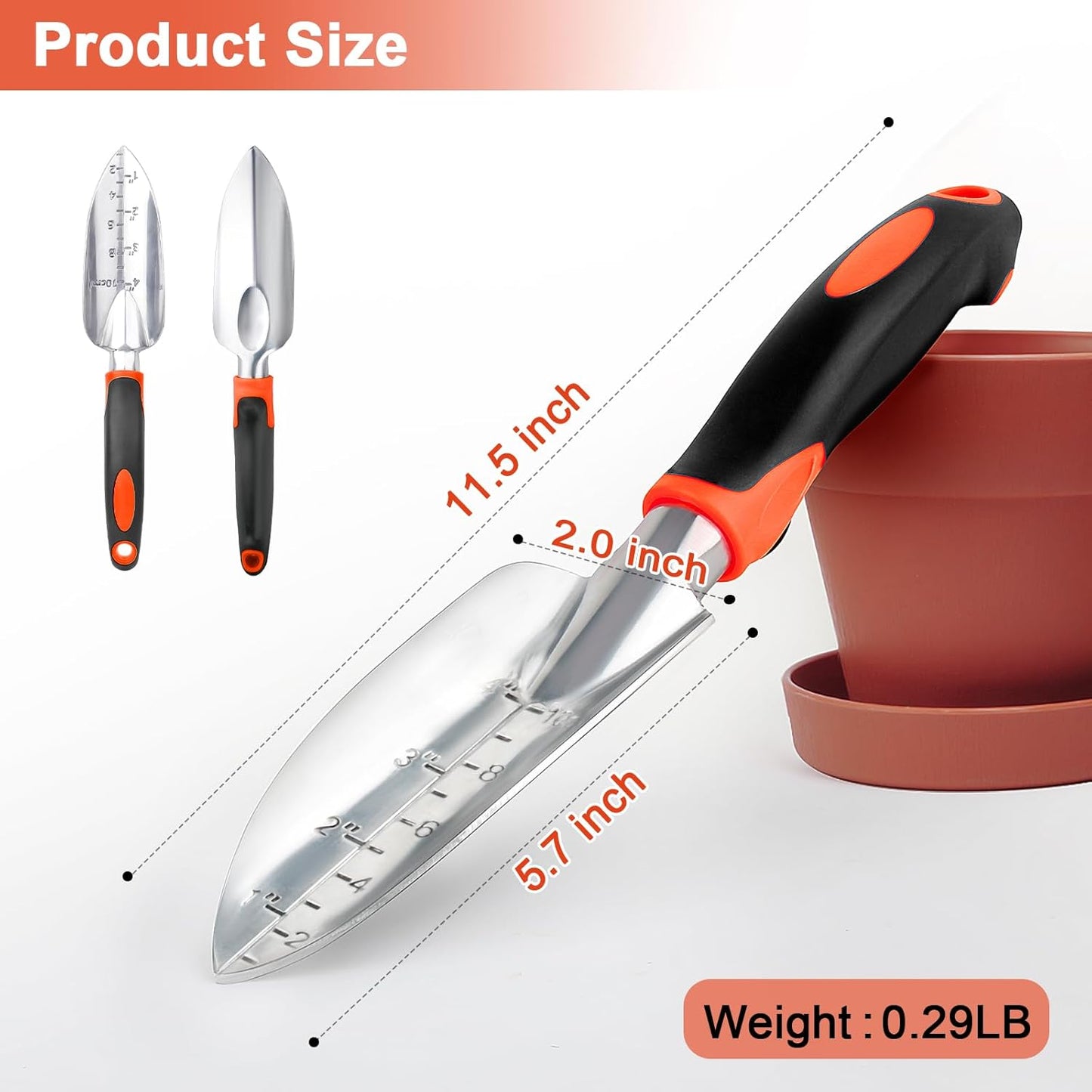 Single Hole Punch 1/4” Hole Puncher for Crafts, One Hole Paper Punch + Garden Shovel Trowel Garden Tool with Measurement Mark
