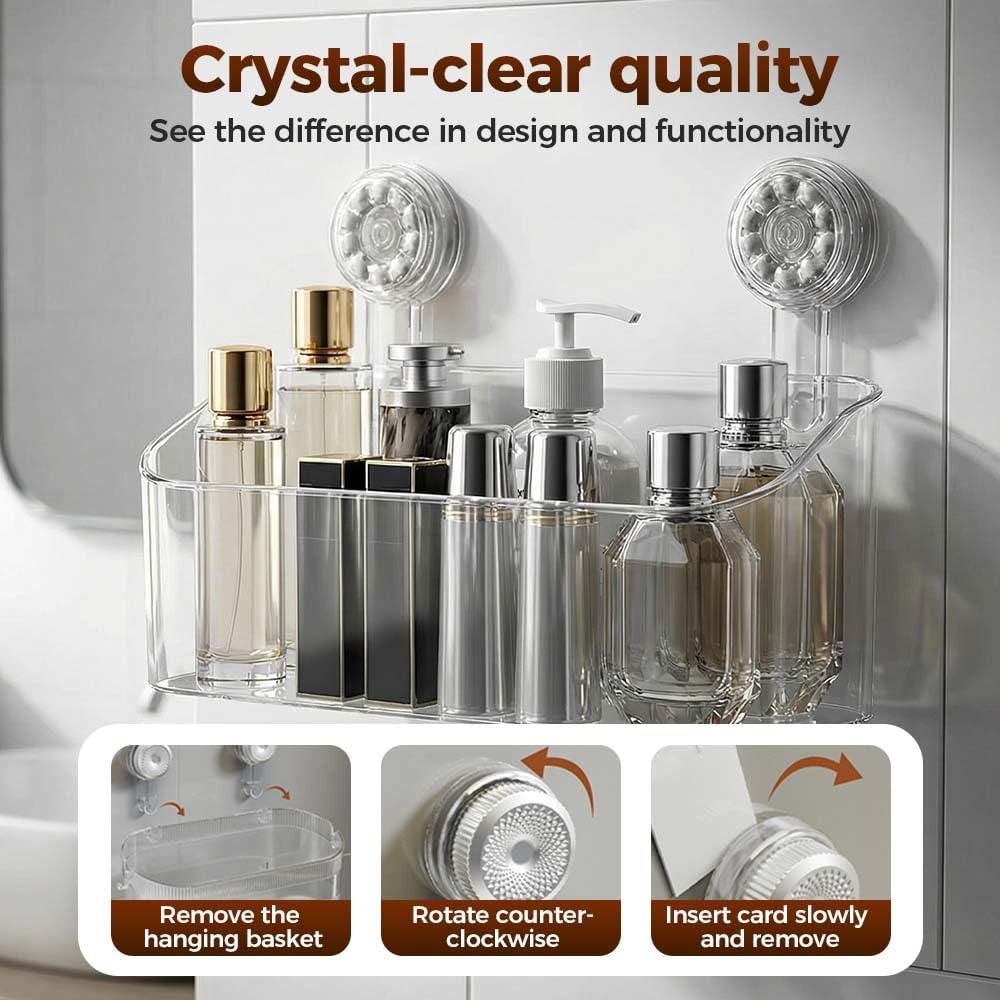 Bathroom Suction Storage Box, 2026 New No-Drill Large Capacity Strong