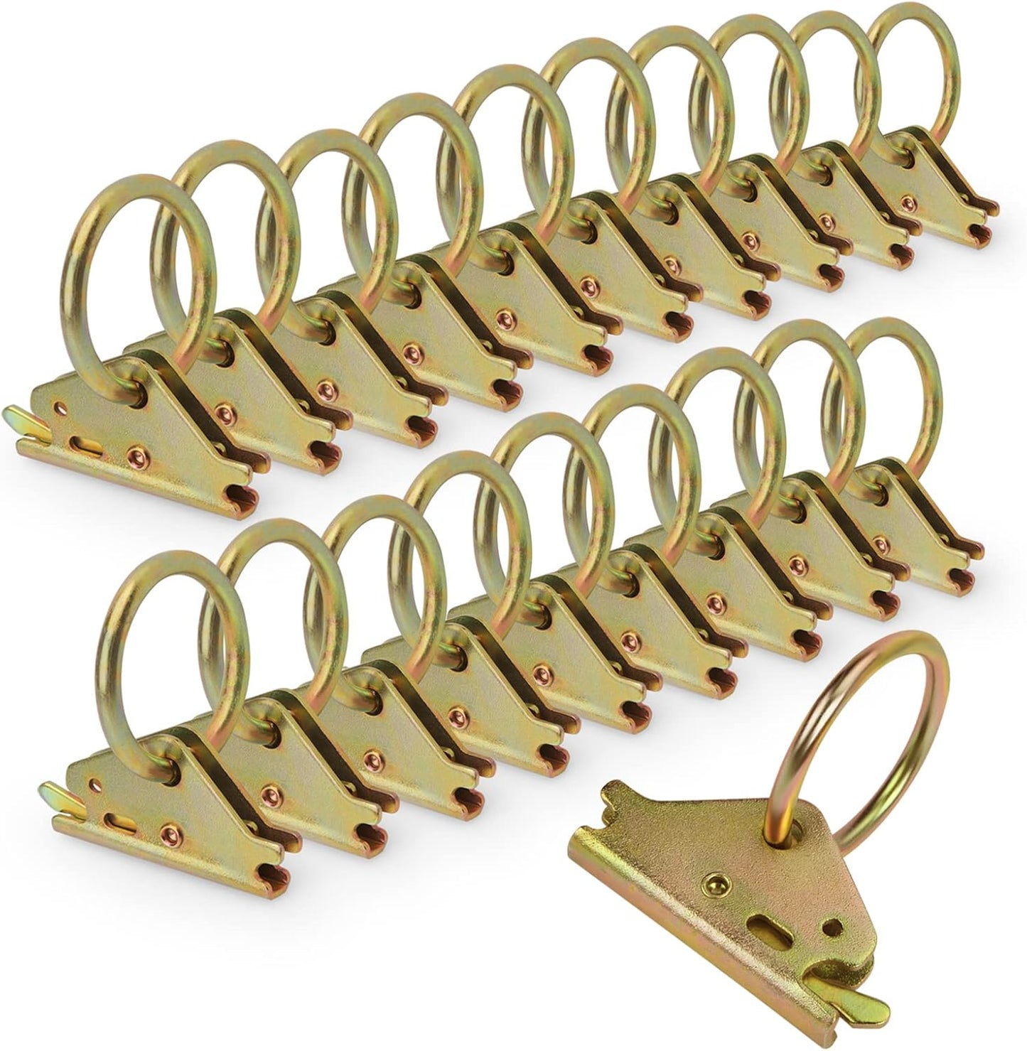 20pcs Steel E-Track O Ring Tie-Down Anchors, Secure Cargo in Enclosed/Flatbed