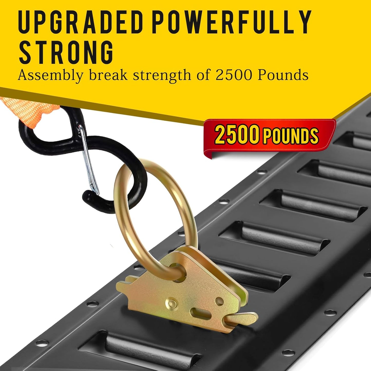 20pcs Steel E-Track O Ring Tie-Down Anchors, Secure Cargo in Enclosed/Flatbed