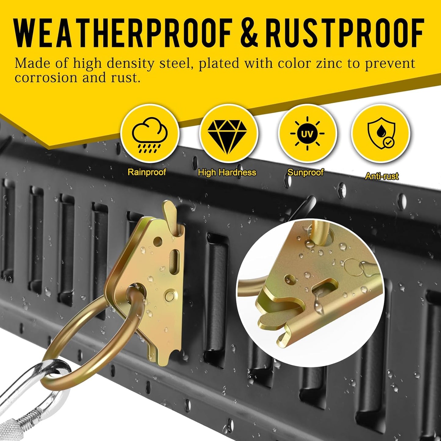 20pcs Steel E-Track O Ring Tie-Down Anchors, Secure Cargo in Enclosed/Flatbed