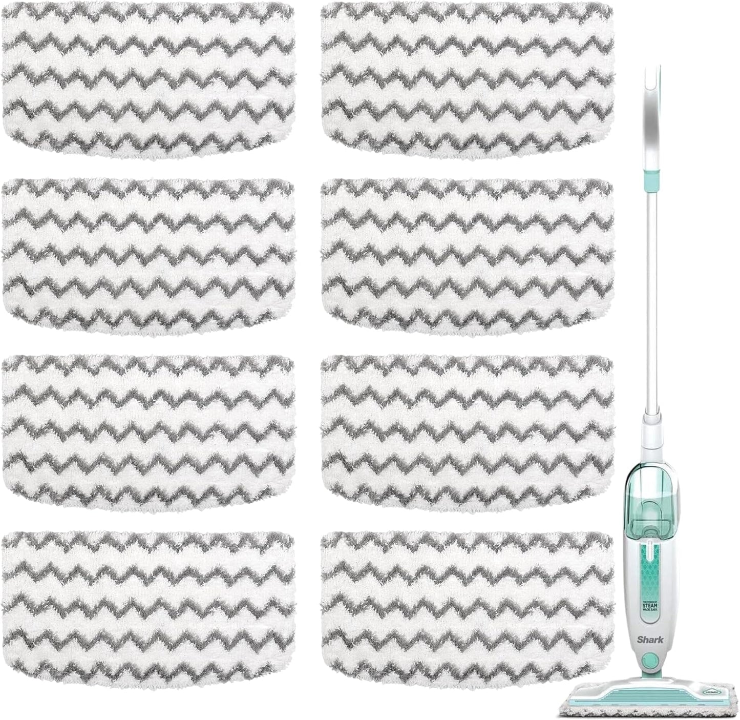 Microfiber Mop Replacement Pads Compatible with Shark Steam Mop S1000 S1000A S1000C S1000WM S1001C S2001 (8 Pack)