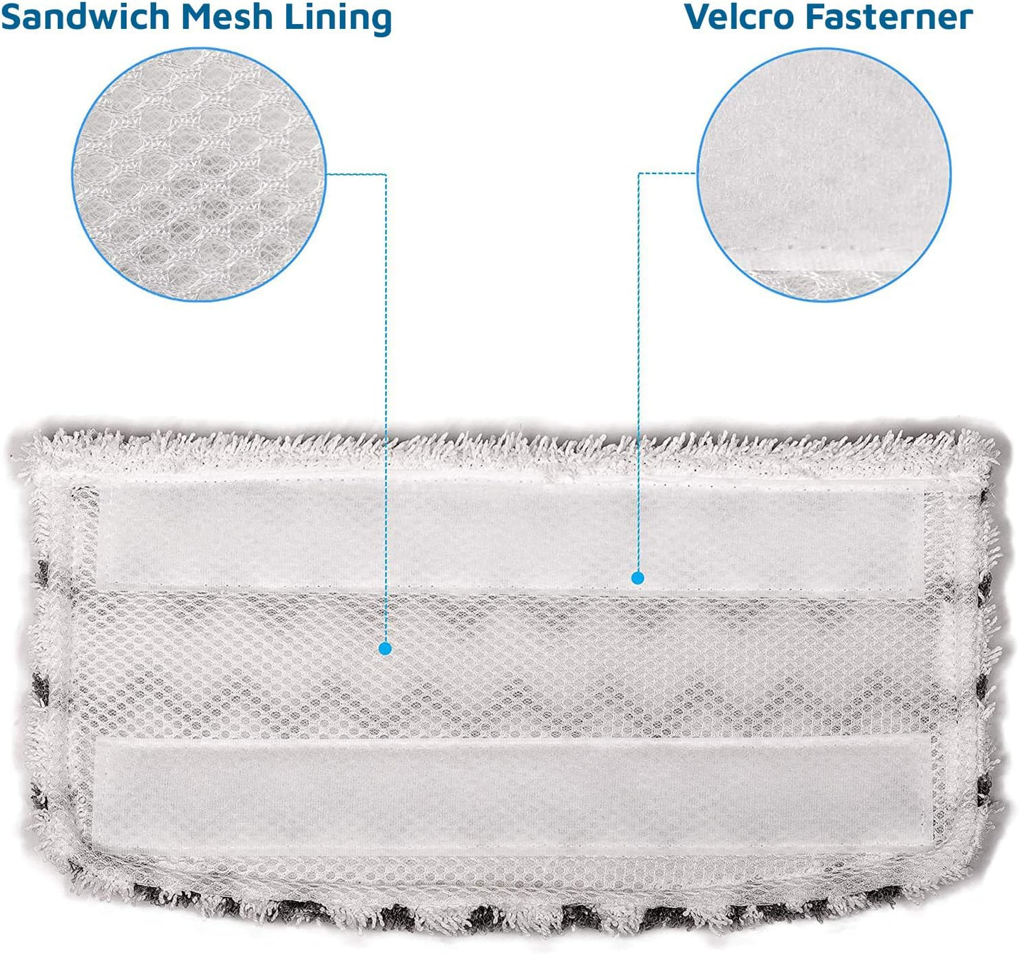 Microfiber Mop Replacement Pads Compatible with Shark Steam Mop S1000 S1000A S1000C S1000WM S1001C S2001 (8 Pack)