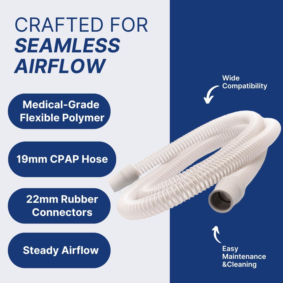 CPAP Hose Universal Tubing (6 ft) – Compatible with CPAP, BiPAP, and BiLevel Machines – Minimizes Mask Leaks, Reduces Discomfort – Durable, Flexible, and Designed for Restful Sleep